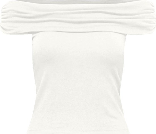 Only T-shirt Onllive Love S/l Off Shoulder Top C 15338616 White Dames Maat - XS