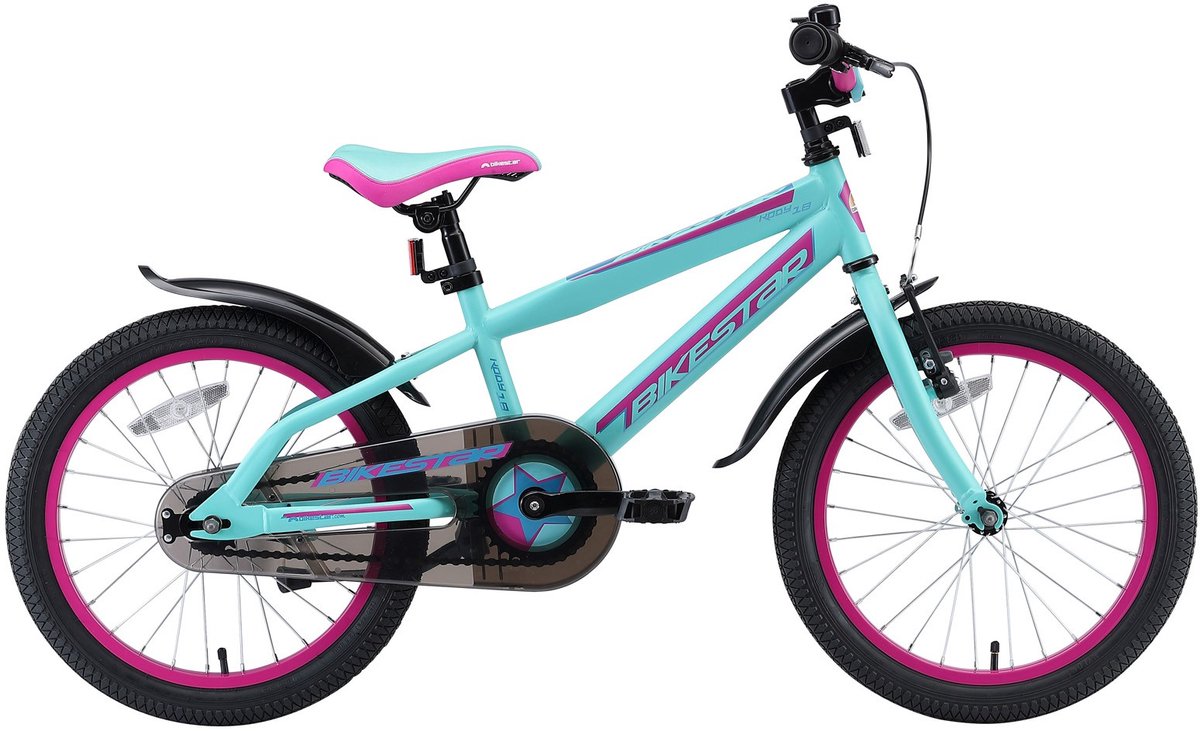 Bikestar kinderfiets Urban Jungle 18 inch turquoise/roze