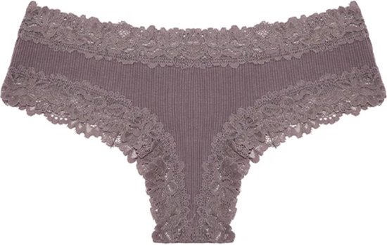 Sexy Dames Slip met Kant - Nude - Onderbroek 95% Katoen - Dames Lingerie / Ondergoed - Brazilian String - Maat M