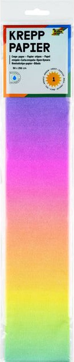 Folia Paper - Crêpepapier folia regenboog 250x50cm 10 kleuren | 10 stuks