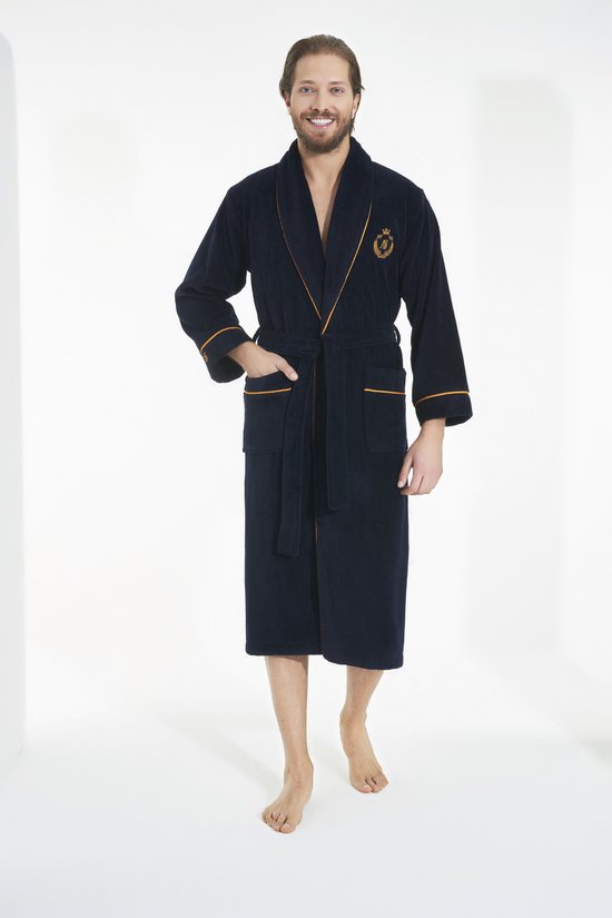 Heren Badjas Benjamin / Donker Blauw / L/XL