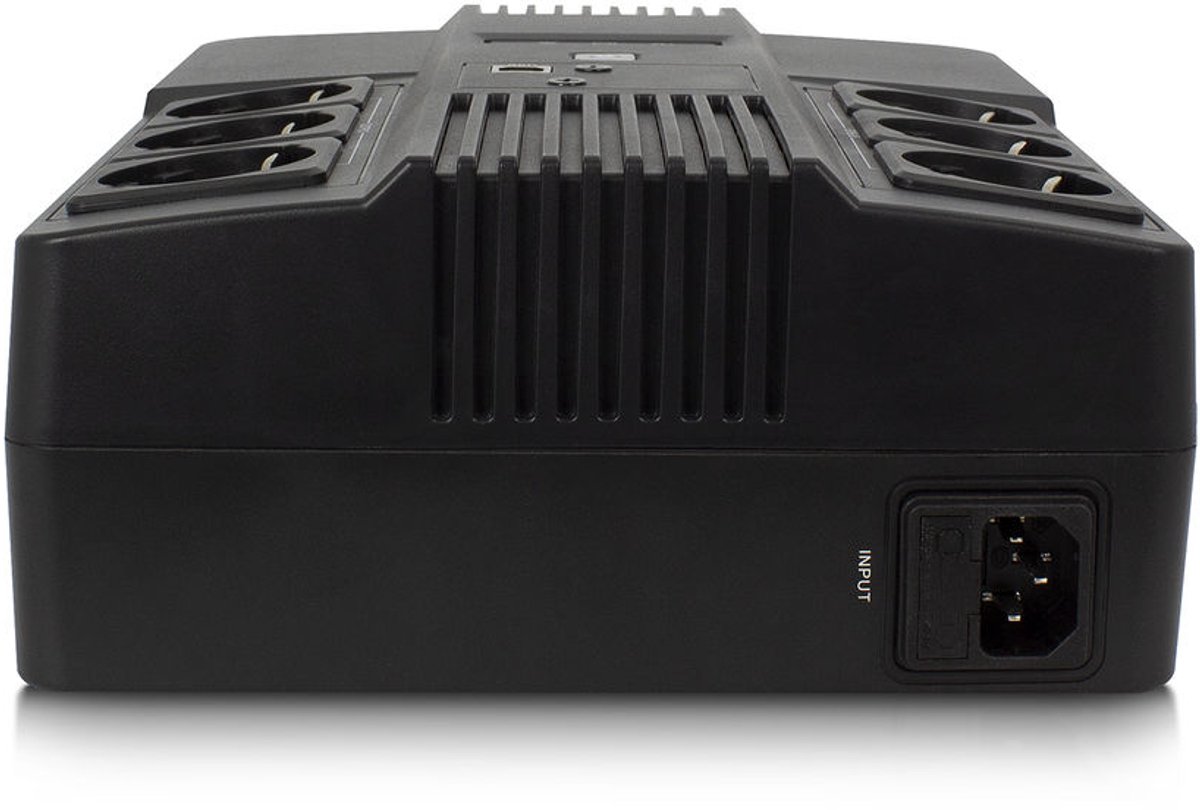 ACT Line Interactive UPS 600VA – 6 Stopcontacten, AVR, Geluidsalarm, 10 Min Back-up Bij 120W, Geschikt Voor Wandmontage