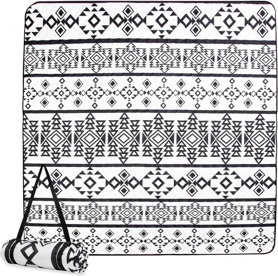 LARUTAN Extra grote waterdichte picknickdeken 200 x 300 cm, opvouwbare zandbestendige strandmat met draaggreep, wasbaar voor familie zomervakantie, tuin en picknick (Seattle LARUTAN Extra grote waterdichte picknickdeken 200 x 300 cm, opvouwbare zandbestendige strandmat met draaggreep, wasbaar voor familie zomervakantie, tuin en picknick (Seattle