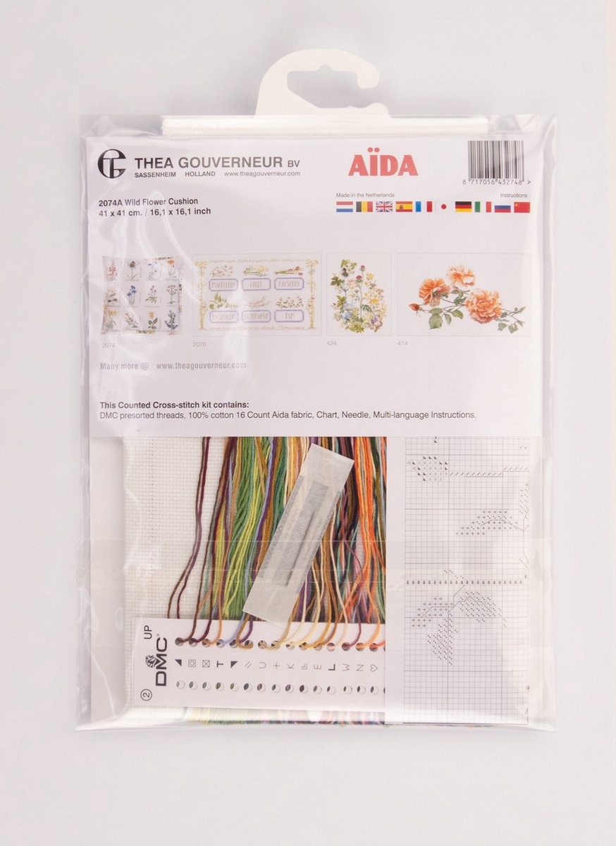Thea Gouverneur - Borduurpakket met telpatroon - 945A - Voorgesorteerde DMC Garens - Toetanchamon - Aida - 35 cm x 45 cm - DIY Kit
