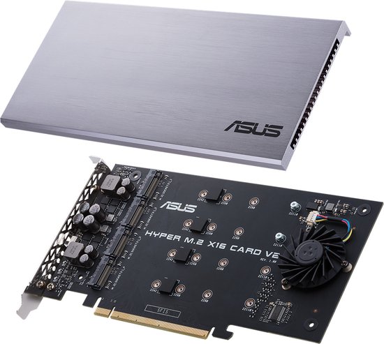 Asus HYPER M.2 X16 CARD V2 - Uitbreidingskaart PCIe 3.0 x16 - 4x M.2 (PCIe) kopen - beste keuze voor 2.5 gigabit netwerkkaart
