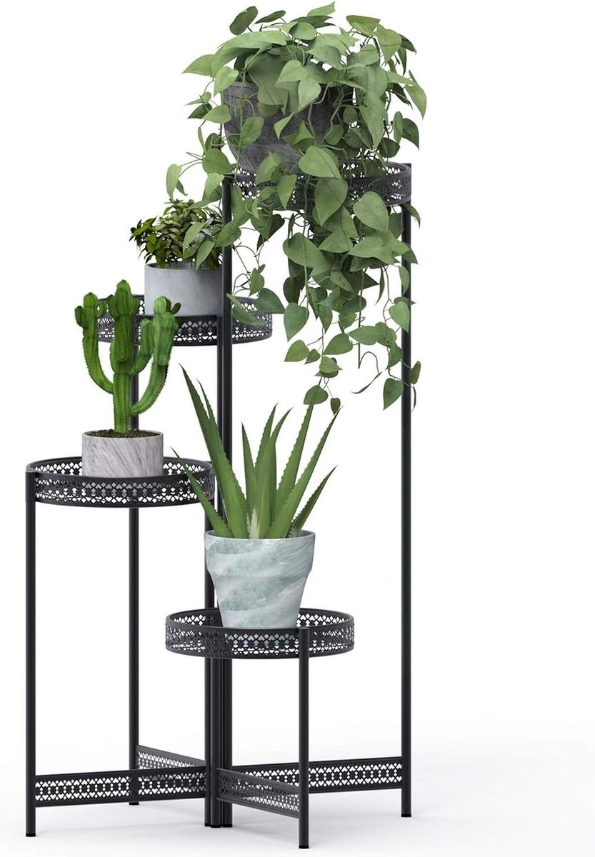 Smeedijzeren plantenrek draaibaar voor planten en bloemen maximale belasting 20 kg 53 x 90 cm maat L