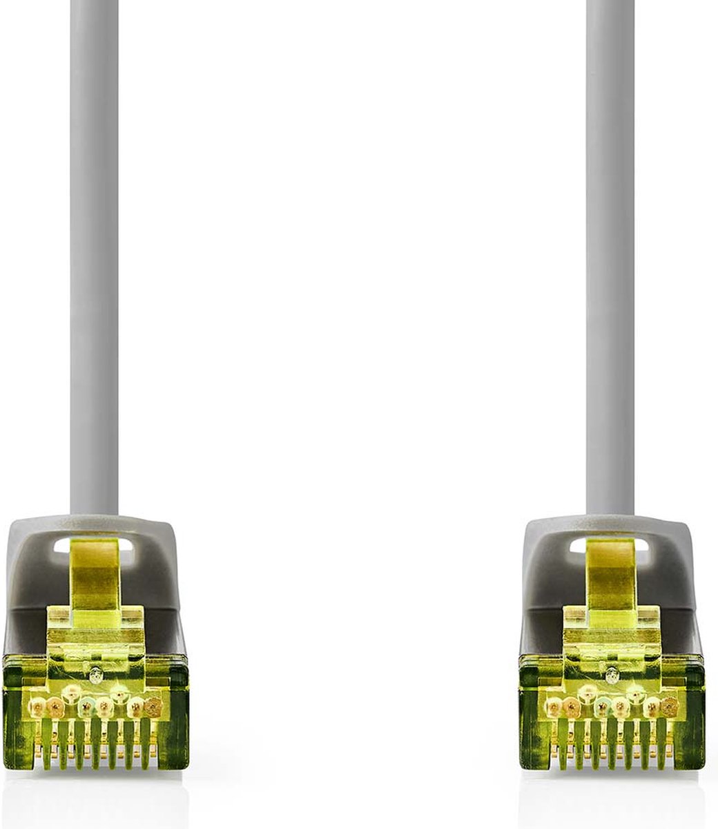 Nedis Cat 8.1 Netwerkkabel - S/FTP - RJ45 Male - RJ45 Male - 2.00 m - Rond - LSZH - Grijs - Label