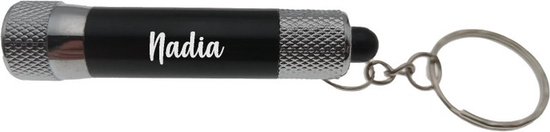 Lampe de poche | Porte-clés | Avec nom | Noir | Nadia