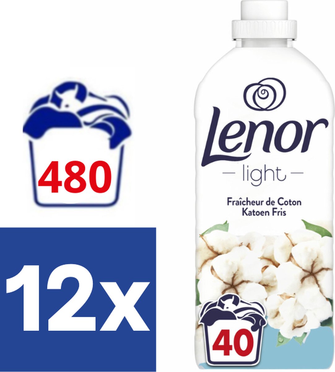 Goedkoopste Lenor Wasverzachter Katoen Fris - 12 x 840 ml (480 wasbeurten