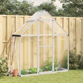 Bol.com vidaXL - Tuinkas - met - basisframe - 169x58x195 - cm - aluminium - zilverkleurig aanbieding