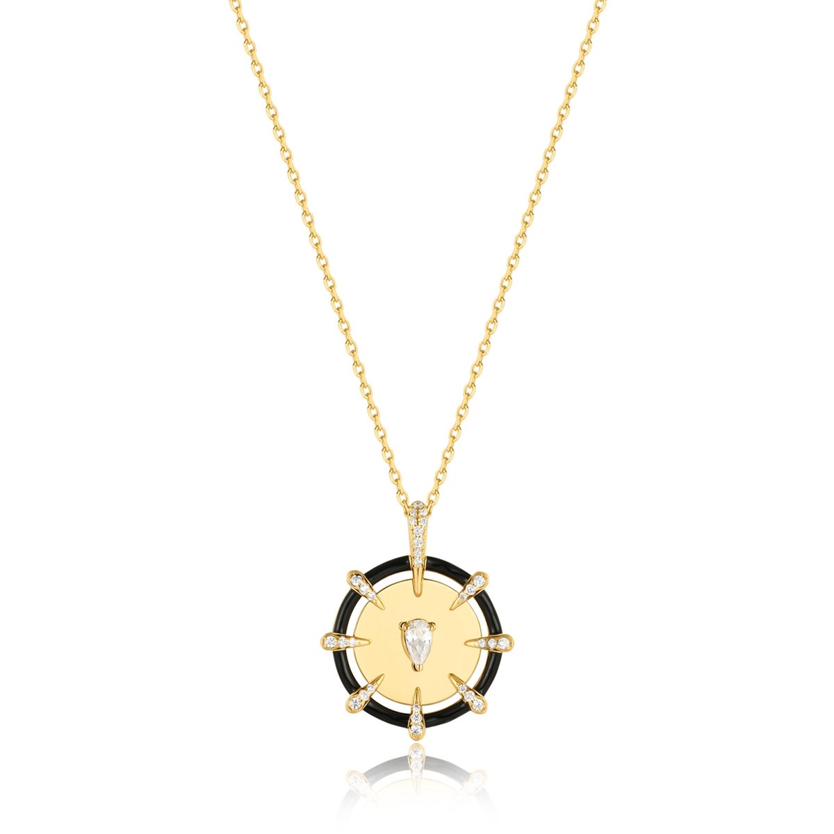 Ania Haie AH N053-08G Polished Punk Dames Ketting - Collier - Sieraad - Schakelketting - Zilver - Goudkleurig - 925 Zilver - Anker - 19 mm breed