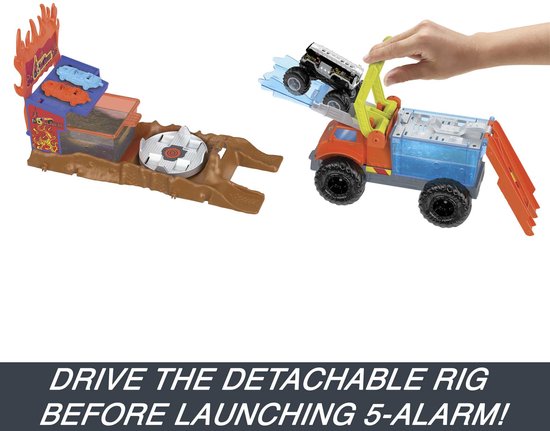 Hot Wheels - Monstertrucks Arenabeukers Color Shifters 5 Alarm Redding - Speelset van Hot Wheels — afbeelding 3