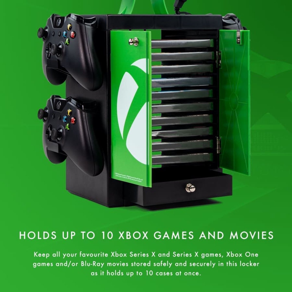 Numskull - Xbox Geïnspireerde Gaming Locker voor 4 Controllers - 10 Games - 1 Headset thumbnail 3
