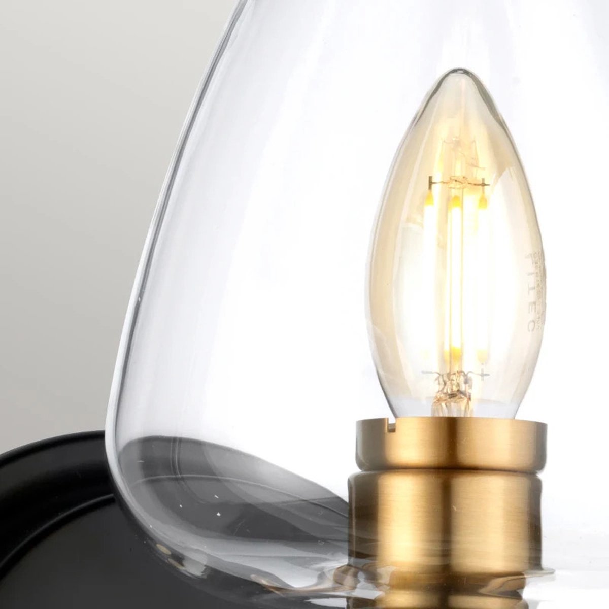 Elstead Lighting LED Wandlamp Armand | 1X E14 Max 40W | Aged Brass Plated & Charcoal Black Paint