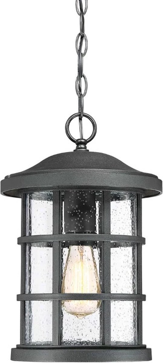 Quoizel LED Buiten Hanglamp Crusade | 1X E27 Max 60W | IP44 | Dimbaar | Earth Black