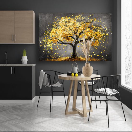 Décoration murale arbre - Tableaux nature - Tableau toile Feuilles - Décoration murale moderne - Toile - Décoration chambre toile 150x100 cm