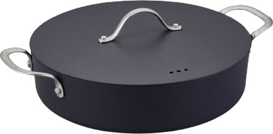 Brabantia Zenn Skillet /Hapjespan - Ø 28 cm - Glazen deksel - 100 % gerecycled - Dubbele antilkleeflaag - PFAS-vrij - Geschikt voor inductie
