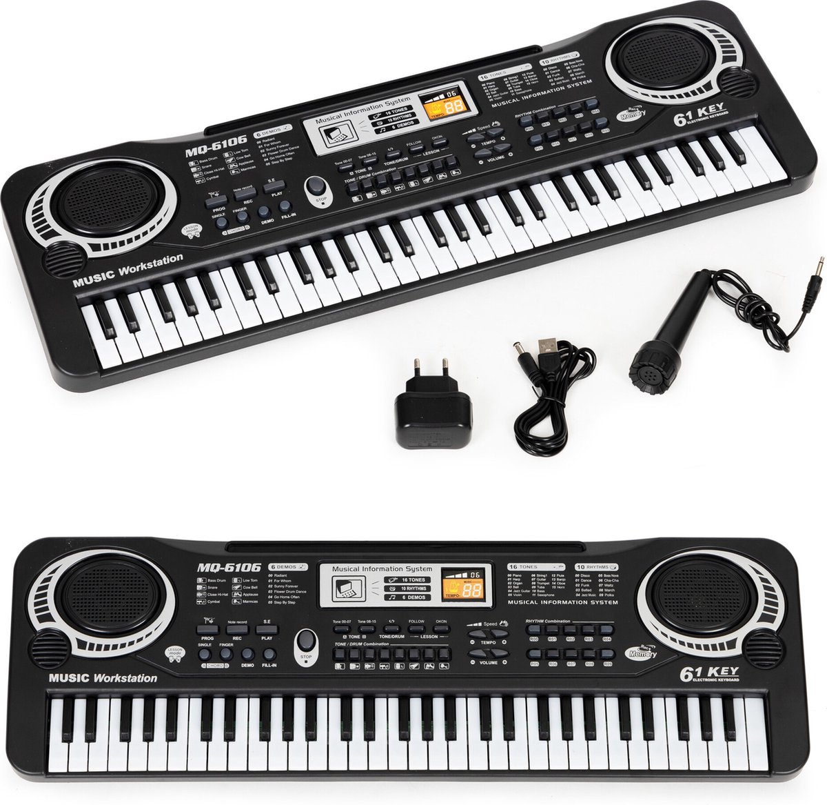 Kinder keyboard met microfoon - 54x17,5x6,5 cm - 35 functies