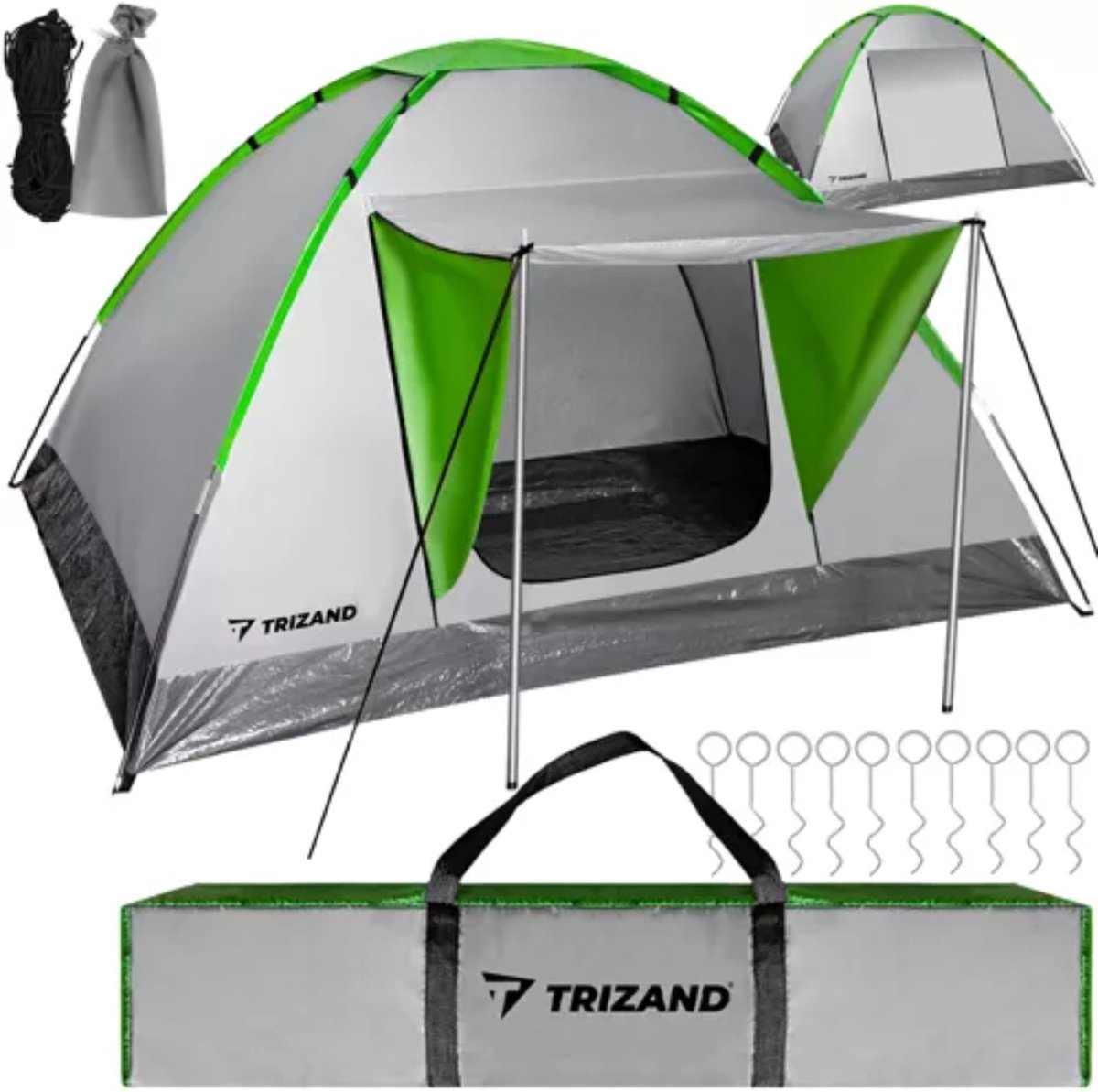 Trizand 4-Persoons Toeristentent "MONTANA" met Waterdichte Bescherming en Dakje