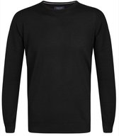 Profuomo Originale slim fit trui wol - heren pullover O-hals - zwart -  Maat: L