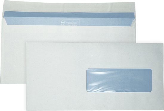 Foto: Dula c5 6 enveloppen bank envelop venster rechts 114 x 229 mm 50 stuks zelfklevend met plakstrip 80 gram