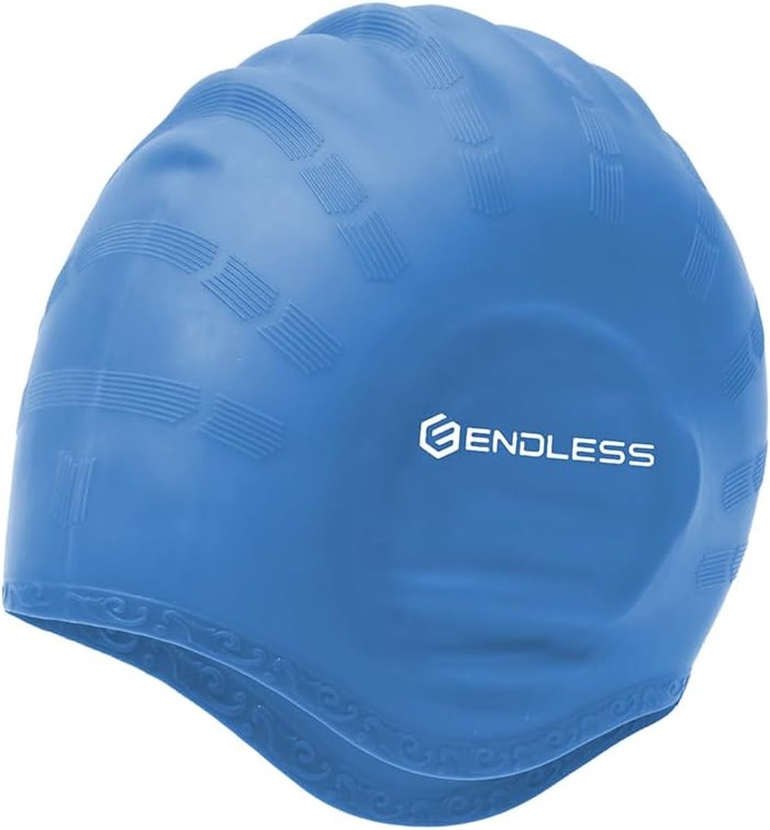 Endless EL1023 Siliconen Badmuts – Comfortabele Zwemmuts met Ergonomische Oorzakken – Waterdichte Elastische Zwemcap voor Lang & Kort Haar – Anti-Slip Badmuts voor Dames & Heren – Geschikt voor Zwemtraining & Recreatief Zwemmen – Blauw
