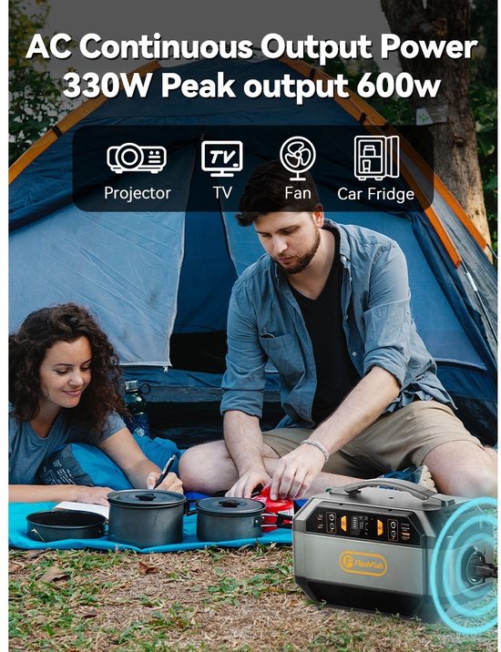 Générateur Solaire Portable Flashfish P56 - 330W/288Wh - Batterie Lithium Pour Camping Et Urgence