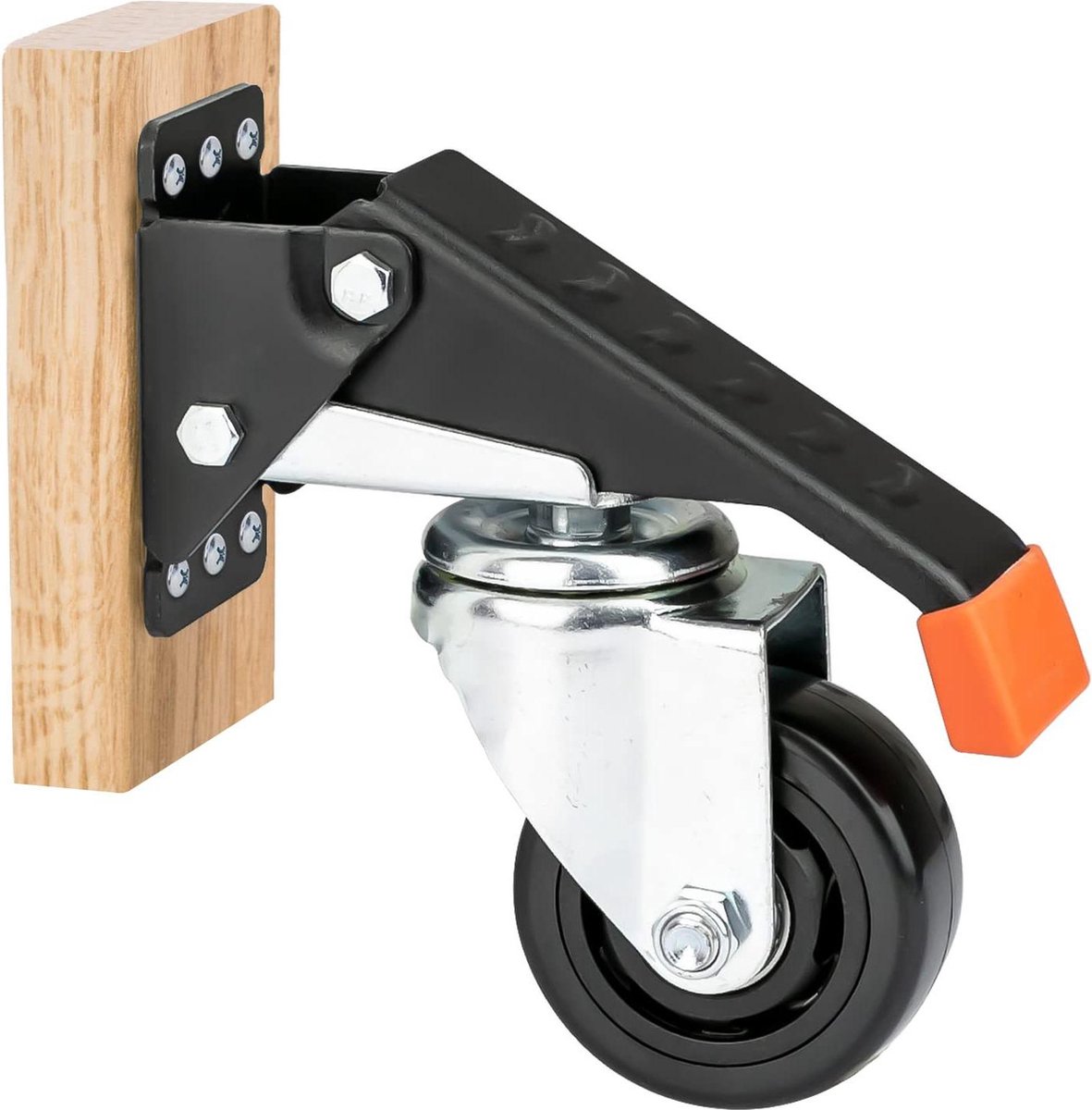Heavy duty verlaagbare wielen voor werkbank set van 4 stuks 76 mm tot 400 kg zwart