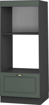 Vicco Armoire à micro-ondes Fame- Line, Vert- Or Maison de campagne/Anthracite, 60 cm ouvert