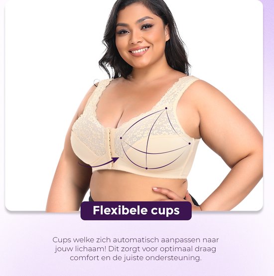 BH Push up femme fermeture devant - BH avec armatures - Taille M - Beige - BH Comfort - soutien-gorge post-opératoire - BH sans armatures - BH rembourré - BH -gorge invisible - Soutien- BH de maintien - Soutien-gorge femme