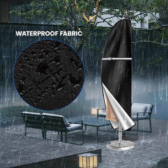 Housse de protection pour parasol, 9210D Oxford, housse de protection pour parasol flottant, résistante aux intempéries, aux UV, à la neige, adaptée aux parasols