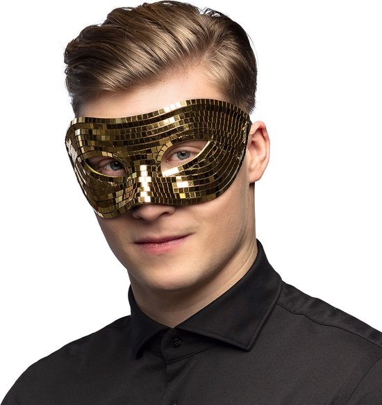 Boland - Masque pour les yeux Disco gold Goud - Adultes - - Bal masqué - NYE - Gala