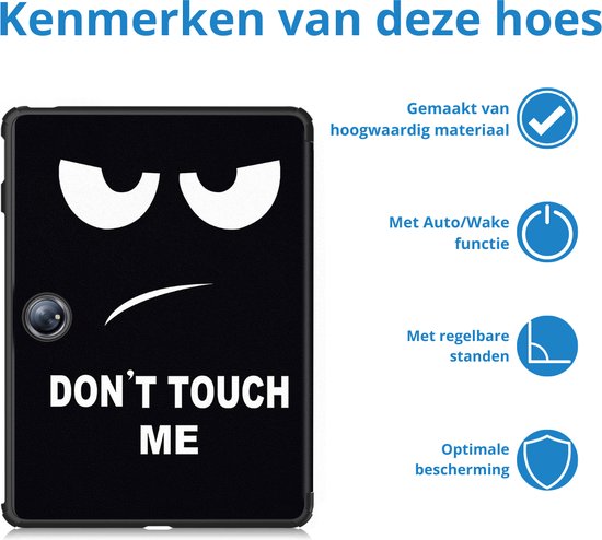 Case2go - Housse de tablette adaptée à OnePlus Pad 2 (2024)/ OnePlus Pad Pro - Housse à trois volets - Fonction Auto/Réveil - Don't Touch Me