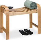 badkamerkrukje bamboe - handgrepen - ergonomisch - 54 x 65 x 33 cm - zitkrukje hal