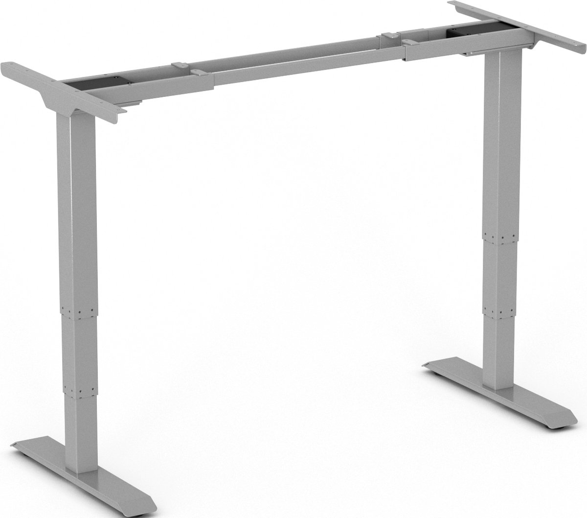 Worktrainer StudyDesk Pro Large - Hoogte 62-127cm - Breedte 120 - 200 cm - Zit-sta Bureau Elektrisch Frame - In hoogte verstelbaar Bureau Onderstel - Zilver - Met Geheugenfunctie