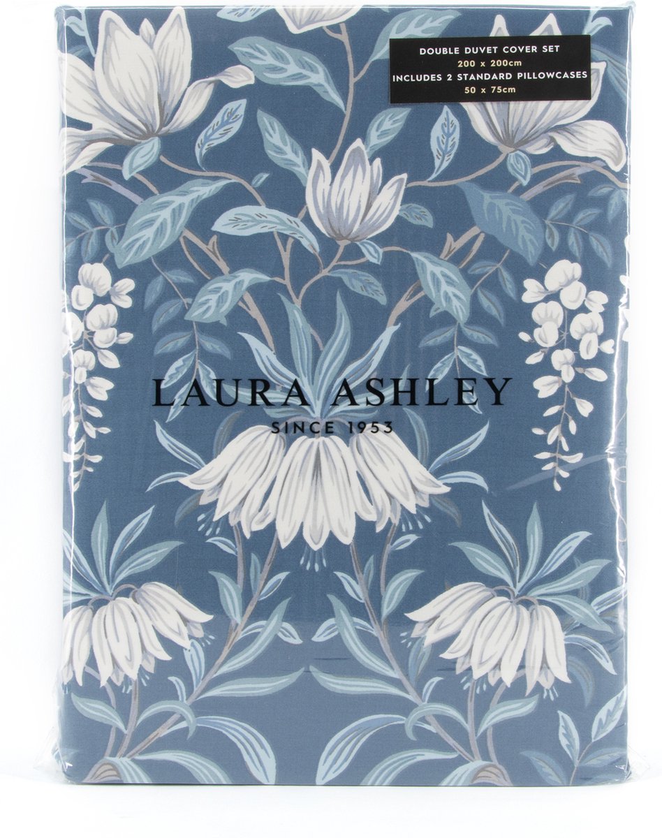 Laura Ashley Parterre Dekbedovertrek - Bloemen - Tweepersoons 200x200 - Blauw