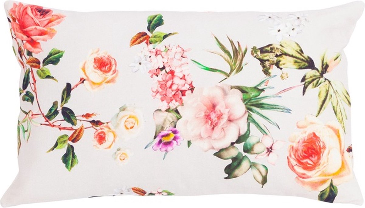 Linen & More Sunset Garden Off-Wit Kussen | 30 X 50 | Sierkussen Voor Woonkamer Of Slaapkamer