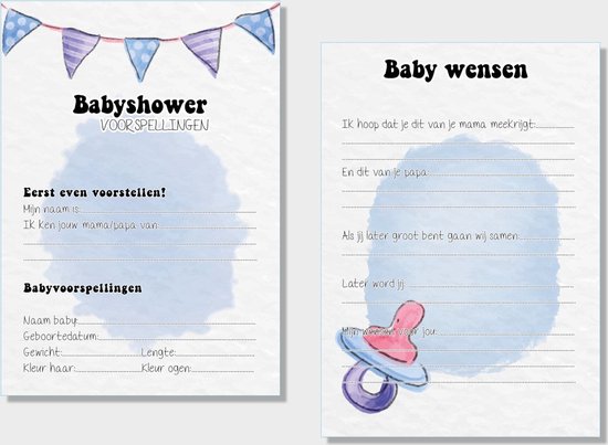 20x leuke babyshower invulkaarten (A5 formaat) 9