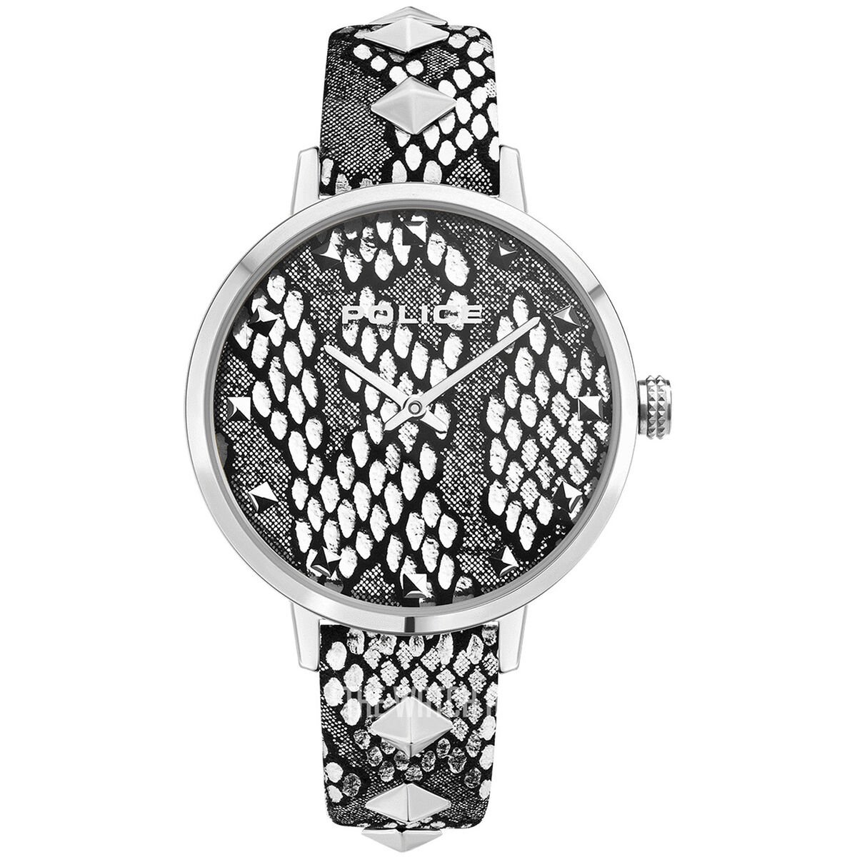Police Grijze Leren Horloge Met Analoge Wijzerplaat