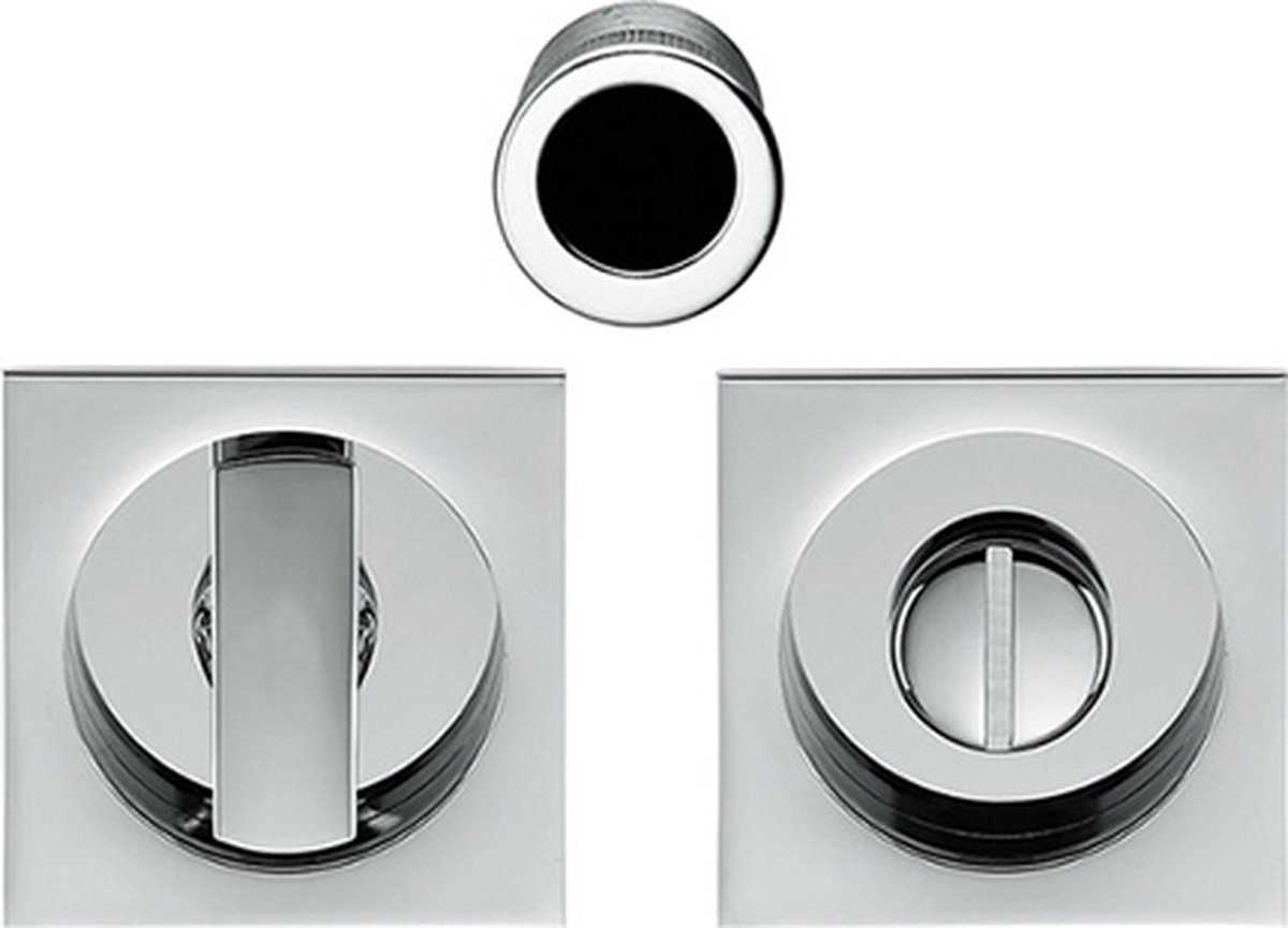 Schuifdeur toiletrozet Colombo Design - Vierkant - Kleur Chroom mat - Afmeting 57 x 57 mm