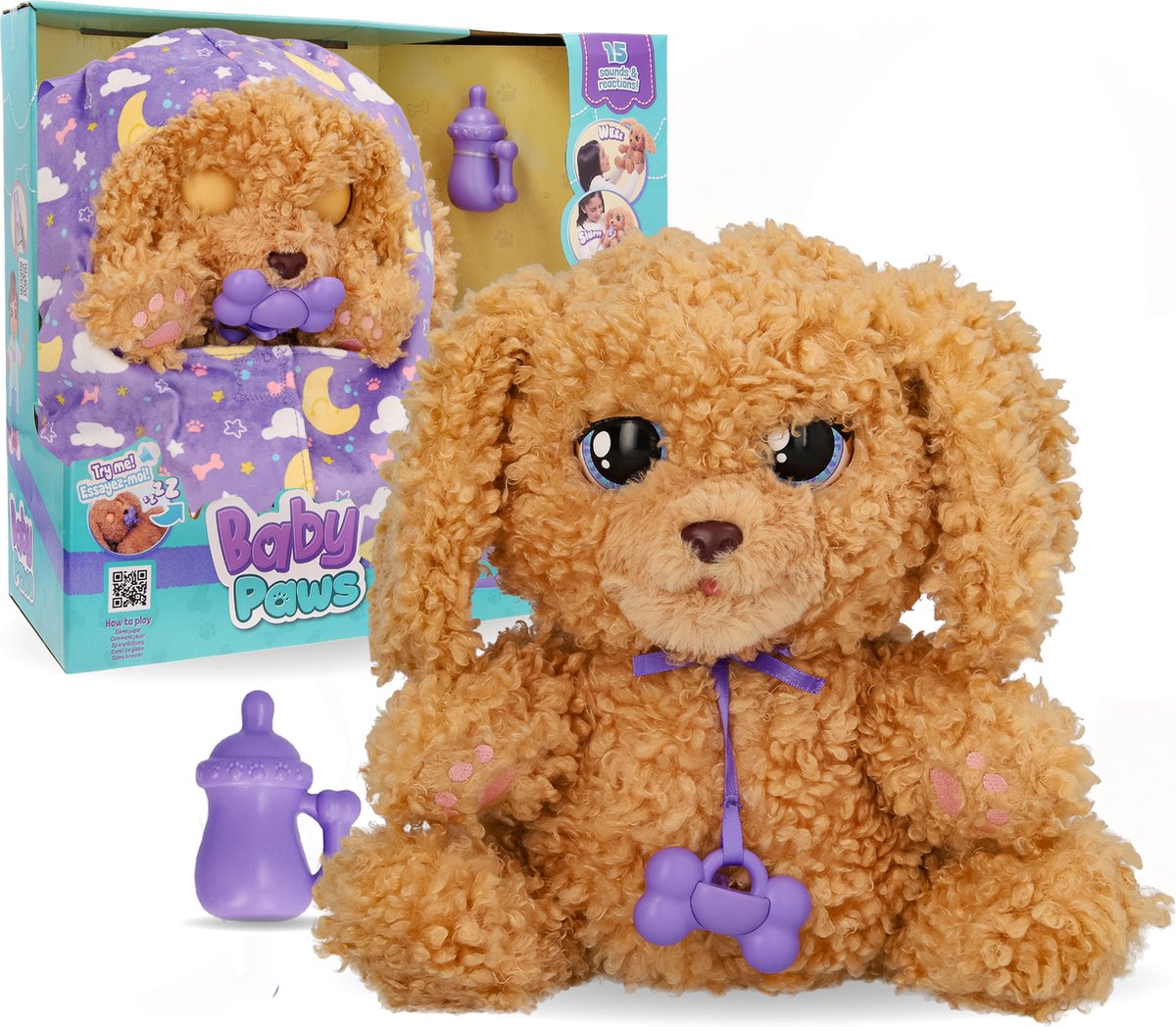 Baby Paws Hondje Labradoodle - Interactieve knuffel