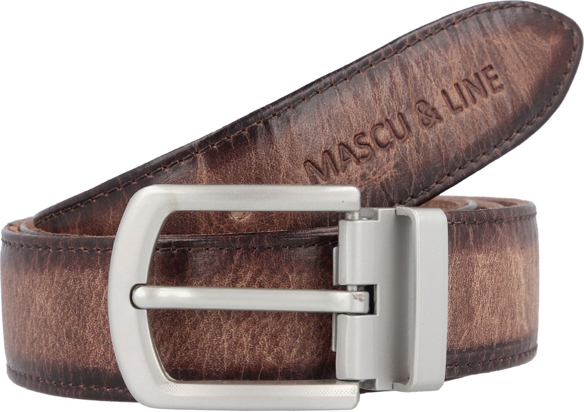 GreenLand Nature Leren Riem MASCU & LINE Belt W115 Brown Bruine