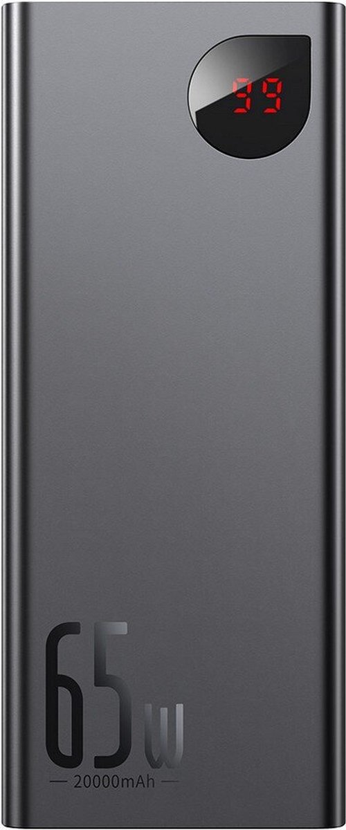 Baseus Adaman 65W PD Powerbank 20.000 mAh Fast Charge Zwart