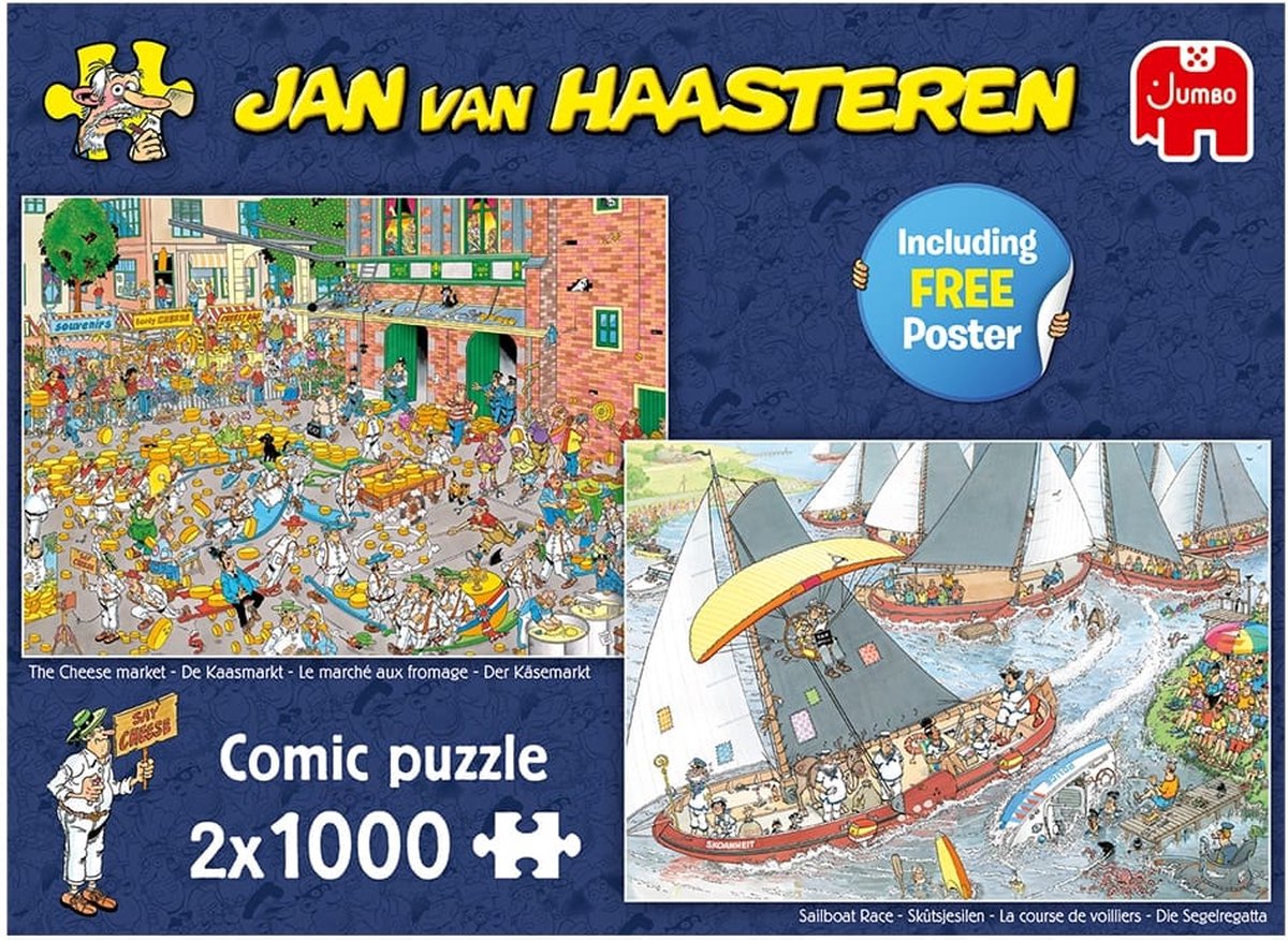 Jan van Haasteren- De Kaasmarkt & Skûtsjesilen - Puzzel - 2x1000 stukjes