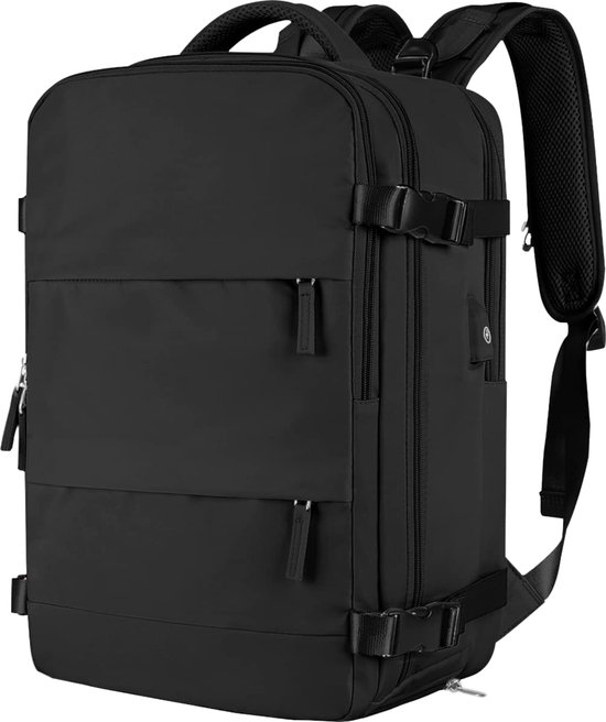 Somstyle Reis Rugzak - 45 x 36 x 20 CM - Handbagage Tas met Schoenenvak - Schooltas - Met USB-Oplaadpoort - Geschikt voor 14 Inch Laptop - Zwart