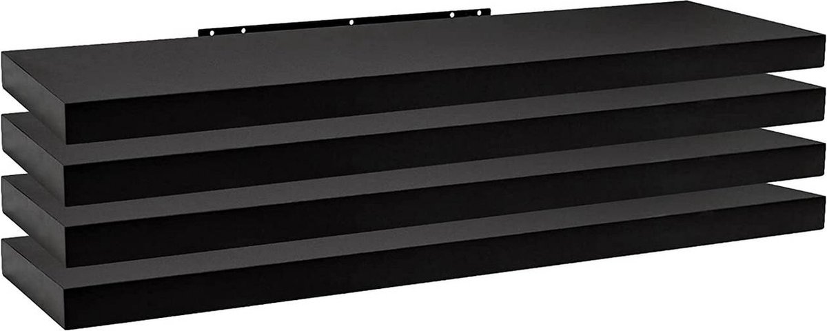 Set van 4 wandplanken - Hangende planken - Zwevende planken - Vochtbestendig - Eenvoudige installatie - Stijlvol en veelzijdig - MDF-hout - 22,9 cm x 3,8 cm