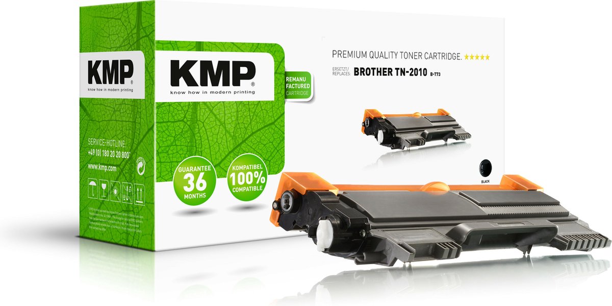 KMP Toner vervangt Brother TN-2010, TN2010 Compatibel Zwart 1000 bladzijden B-T73