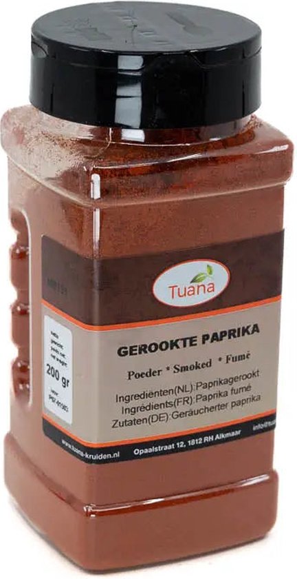 Tuana Kruiden - Gerookte Paprikapoeder - Strooibus 450 Gram - Kruiden  Zonder Zout - GP0194 | bol