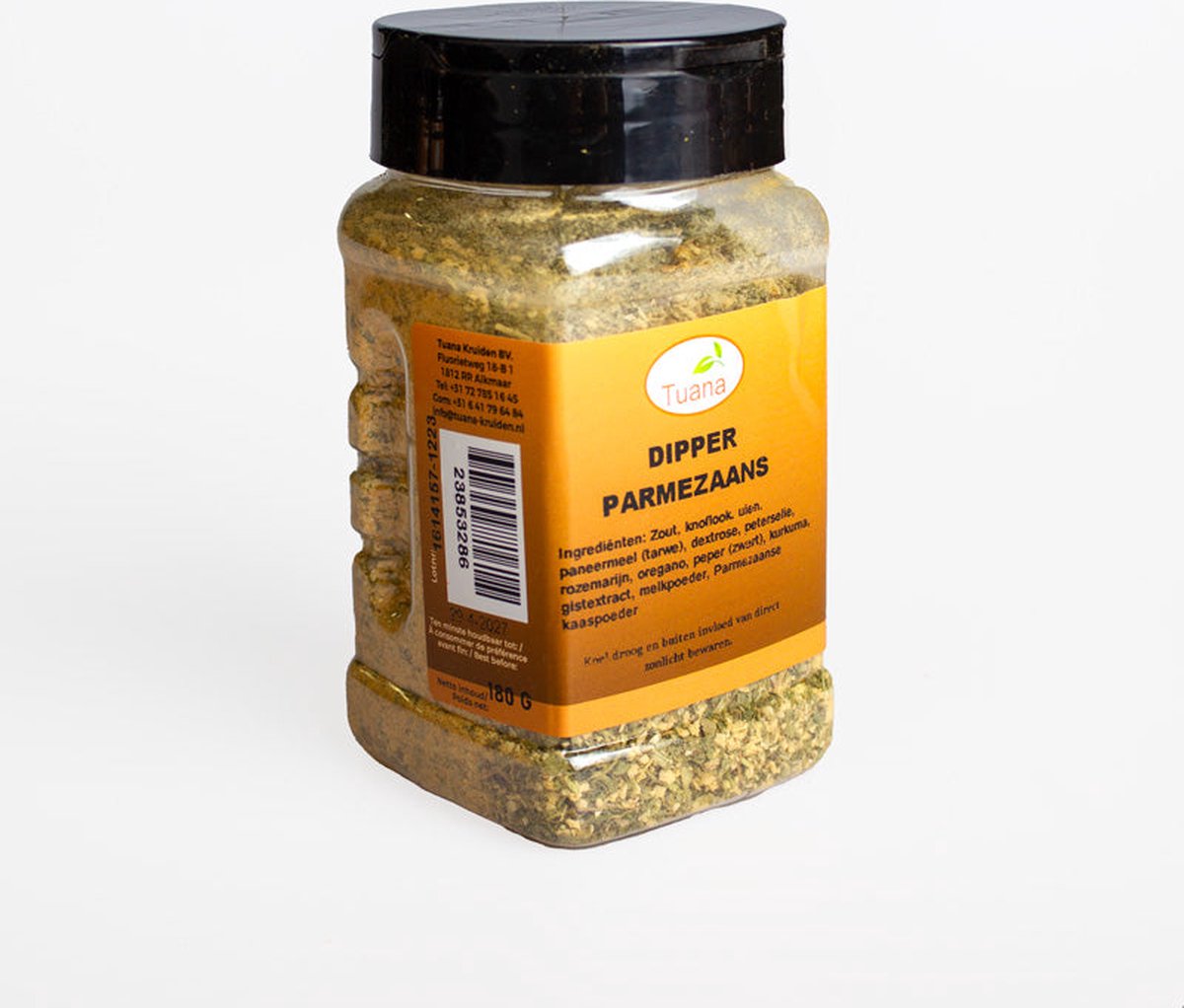 Goedkoopste Tuana Kruiden - Dipper Permezaans - Strooibus 120gram - Kruiden Zonder Zout - MP-D-0006