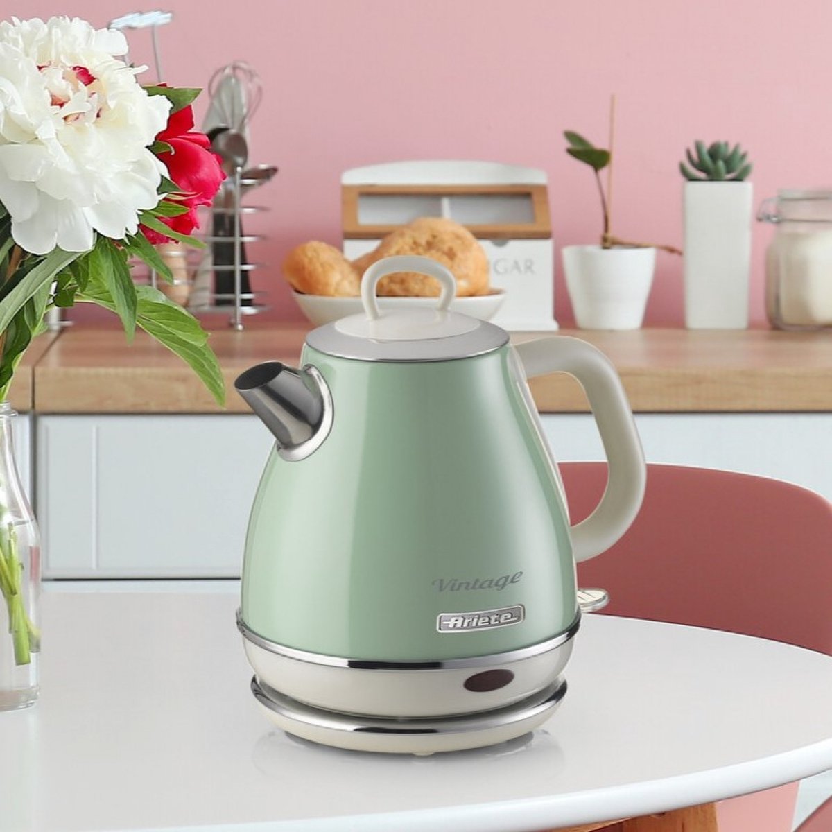Ariete 2868/04 - Vintage waterkoker - 1 liter inhoud - 1630 Watt - draadloos - Groen — afbeelding 6